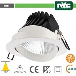 Faro direzionabile LED IP20 35W 3000K 2230LM 36° FORO:150mm