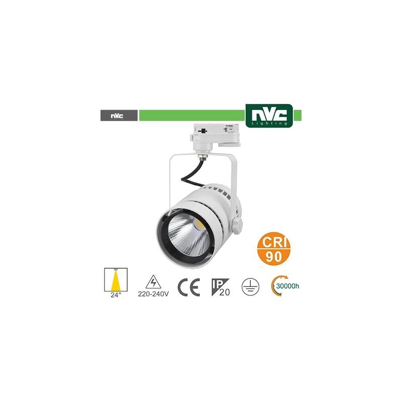 Proiettore a Binario Monofase 35W 4000K 2100LM 24° CRI90
